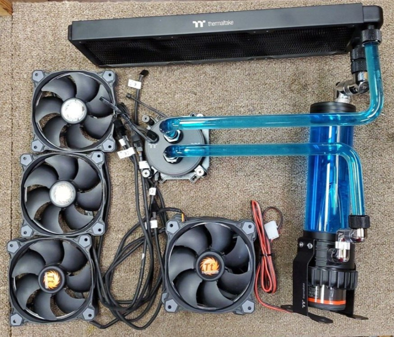 Thermaltake Water Cooling Kit, 360mm Radiator, 6 Fans, Hard Tubing & Fittings