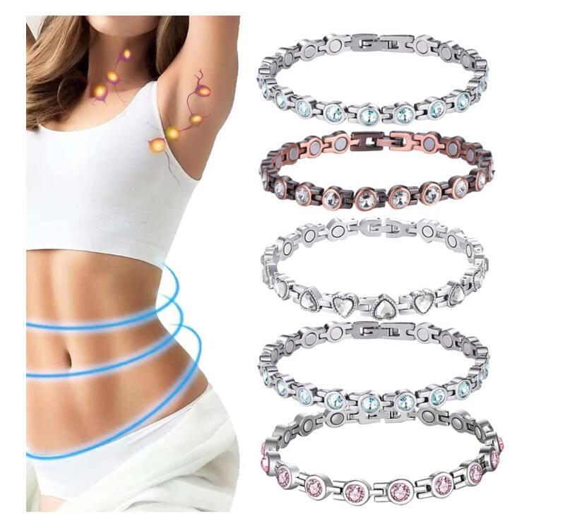 Amestheory Detoxi-Aktiver Armreif, Lymphe Thermother Aquamarin Armband 