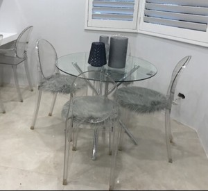 Round Glass dining table (chairs sold in seperate listing) | Dining