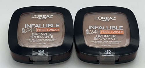 2pk Bundle L'oreal Infallible 24H Fresh Wear Bronzer - 350 Medium & 450 Deep Tan