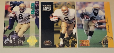 Jerome Bettis 1993 Rookie Draft Pick Lot of 3 w/ Skybox RC # 62