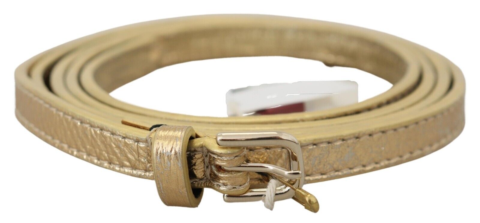 Ремень DRIES VANNOTEN Золотая кожа с тонкой серебряной пряжкой Cintura s.90см / 36 дюймов $200
