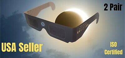 Solar Eclipse Glasses. Safely view solar eclipse ISO Certified 2 Pair US seller