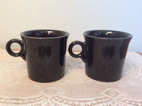 FIESTAWARE Retired Black Tom & Jerry Ring Handle Mug Cup Set of 2