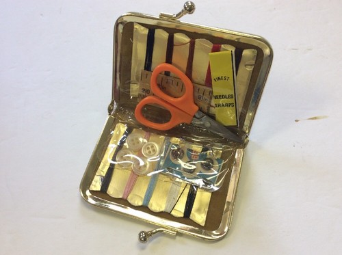 Vintage Leather Sewing Kit Brown Excellent