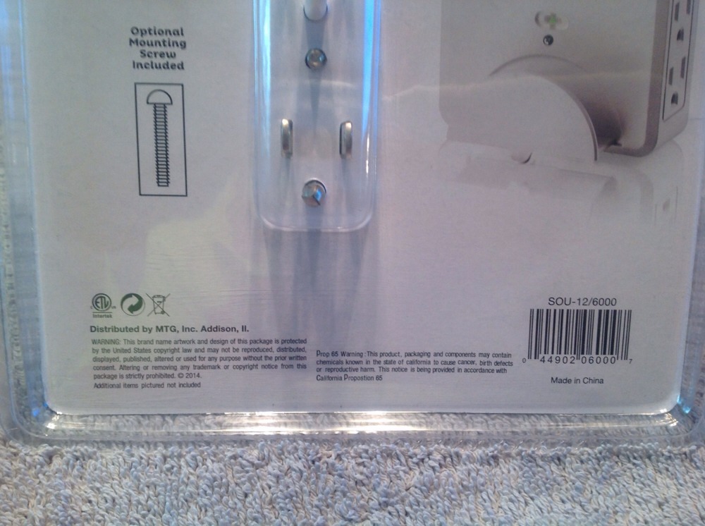 PowerXcel 6-Outlet Wall-Mounted Power Center ~ Dual USB Ports & Device Holder