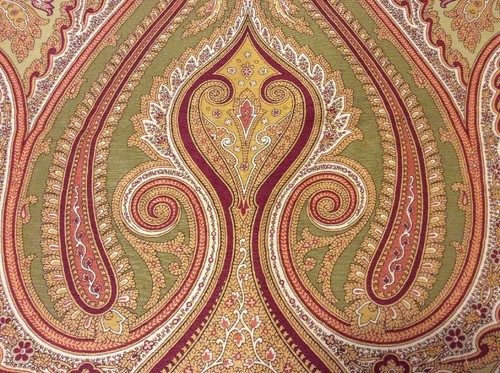 JANE SHELTON PAISLEY Green, Red, Orange, Gold, Fabric 5 YDS x 54” W