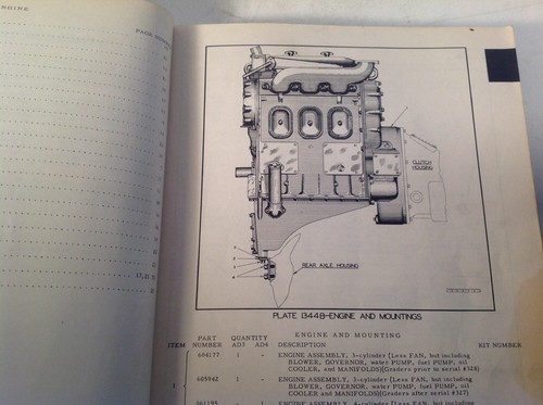 original Parts List Catalog for Allis Chalmers AD3 & AD4 Motor Graders