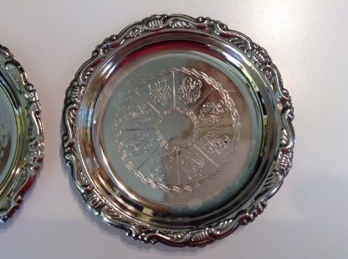 Vintage Silver Plated EP On Steel Coasters Made In Italy