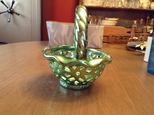 Green Basket Table Decor