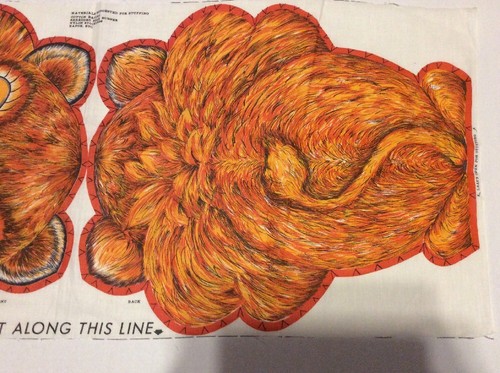 VTG. 70s Fabric Panel I AM RICHARD THE LION Cut Sew & Stuff Pillow HTF