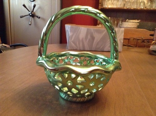 Green Basket Table Decor