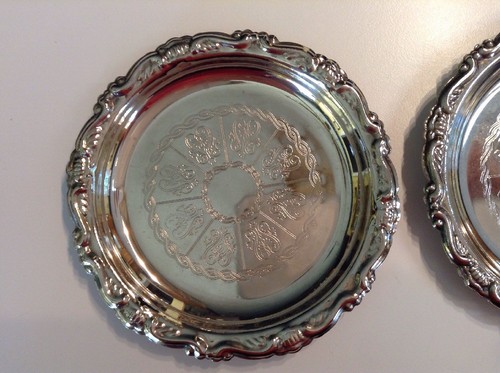 Vintage Silver Plated EP On Steel Coasters Made In Italy
