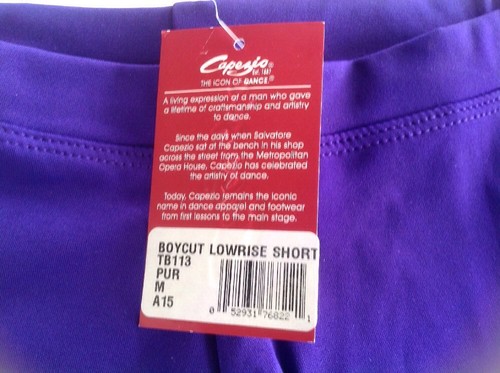 NWT Capezio Womens Low Rise Boy Cut Short, SIZE MEDIUM COLOR PURPLE