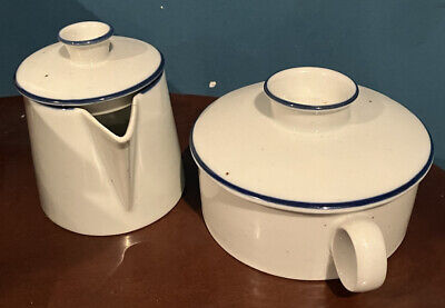 Vintage Dansk Designs Blue Mist Creamer & Sugar Bowl Niels Refsgaard 