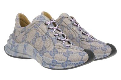 

НОВЫЕ ЖЕНСКИЕ КРОССОВКИ GUCCI БЕЖЕВЫЕ СИНИЕ GG GUCCISSIMA С ПРИНТОМ ДЛЯ БЕГА 37/США 7, Beige/blue