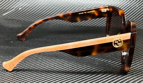 Pre-owned Gucci Gg1300s 003 Brown Havana Women's 55 Mm Medium Sunglasses