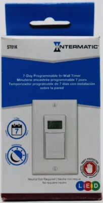 Intermatic ST01K Astronomic Digital In-Wall Timer - White