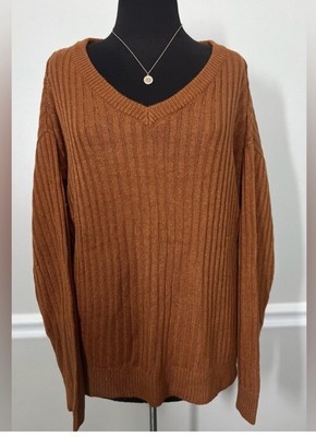 Lularoe Rust V Neck Sweater Size Small