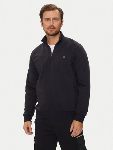 Pre-owned Hugo Boss Men's C-stimmann 01 Sweatshirt Metal Logo Half Zip 001-black