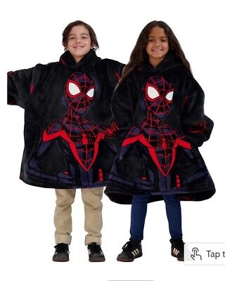 MARVEL Spider-Man Kids' Hoodie, Hooded Oversized Fleece Blanket One Size 4-10