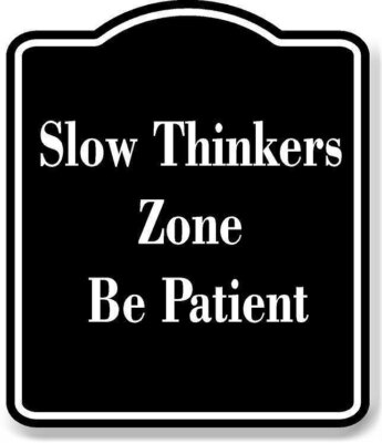 Slow Thinkers Zone - Brain Cells on a Beach Siesta BLACK Aluminum Composite Sign