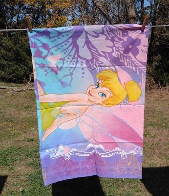 DISNEY TINKERBELL PILLOWCASE COVER Double Sided CLEAN Fairy STANDARD SIZE Clean!