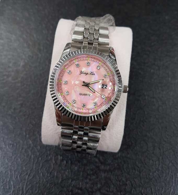 Orologio Polso Fluoro Uomo Analogico Quarzo Data Silver Quad Rosa lac