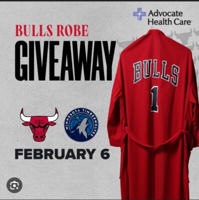 NEW Chicago Bulls ROBE 2/6/2024 Stadium Giveaway Size Large L Unopened