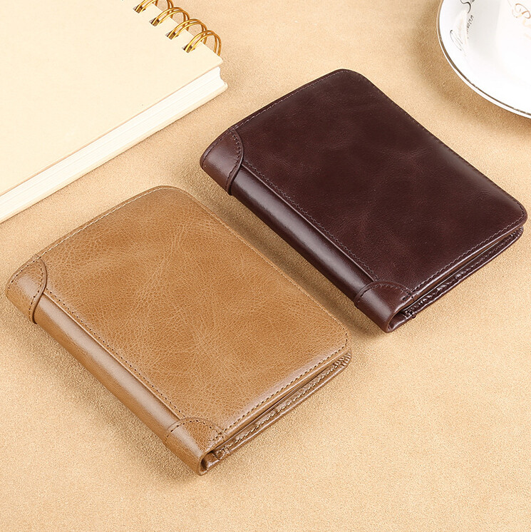 Mens RFID Blocking Leather Wallet Credit Card ID Holder Zipper Purse Waterproof