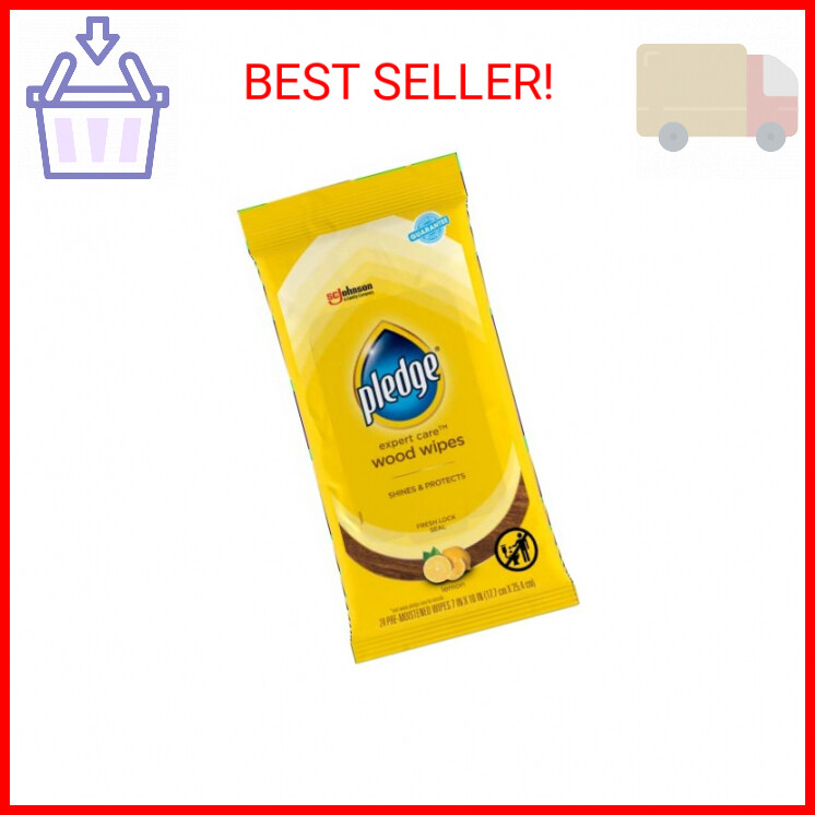 Pledge Multi-Surface Furniture Polish Wipes, Works on Wood, Granite, and Leather