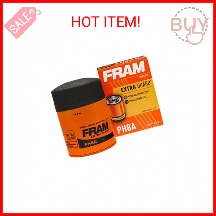 FRAM Extra Guard PH8A, 10K Mile Change Interval Spin-On Oil Filter