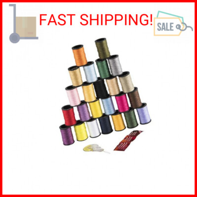 (24 Spools Pack) Singer Polyester Thread Assorted Colors 10 Yards Per Spool