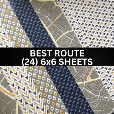 Stampin Up BEST ROUTE Designer Series Paper Maps Plane Bicycle - (24) 6x6 Sheets