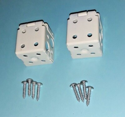 New 1 pr. Alabaster Metal Mounting Bracket for 1'' Mini Blinds with Screws