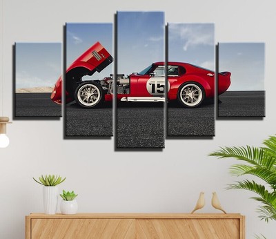 Shelby Cobra Daytona Car Custom Canvas Print 5 piece wall Art Poster Home decor.