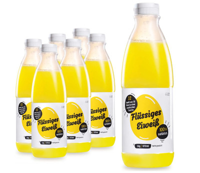 Flüssiges Eiklar (6x1000g) Reines Hühnereiweiß Protein Eiweiss Keto