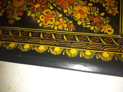 Paper Mache Tray. Stunning Hand Painted Floral. A Must See