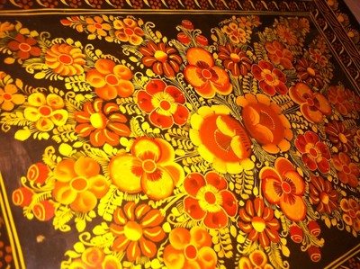 Paper Mache Tray. Stunning Hand Painted Floral. A Must See
