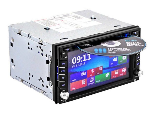 HD Double 2 Din Car DVD Stereo FM Player GPS Navigation W/ 8GB Audio, GPS & Car Alarms