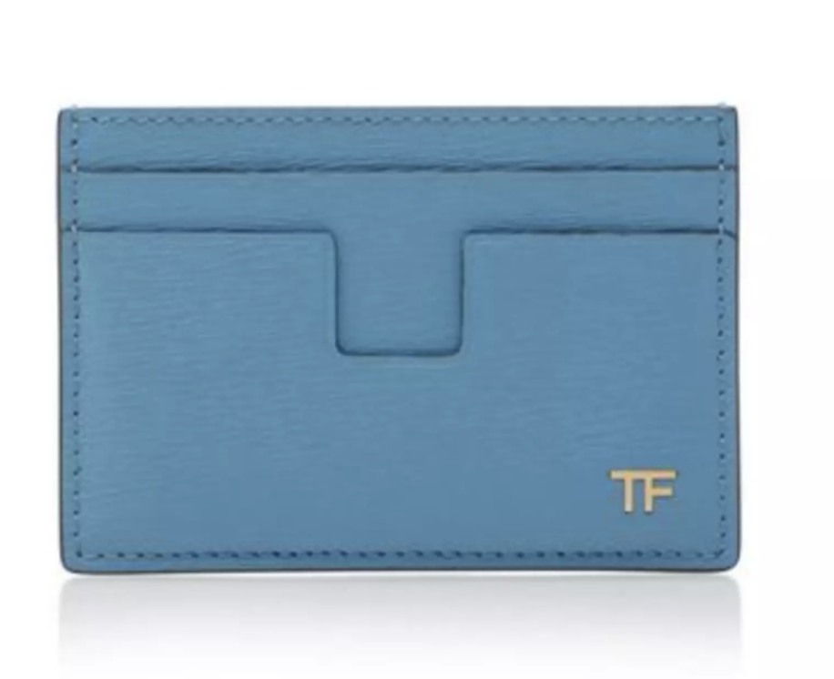 Tom ford T-line cardholder small leather wallet Light Blue