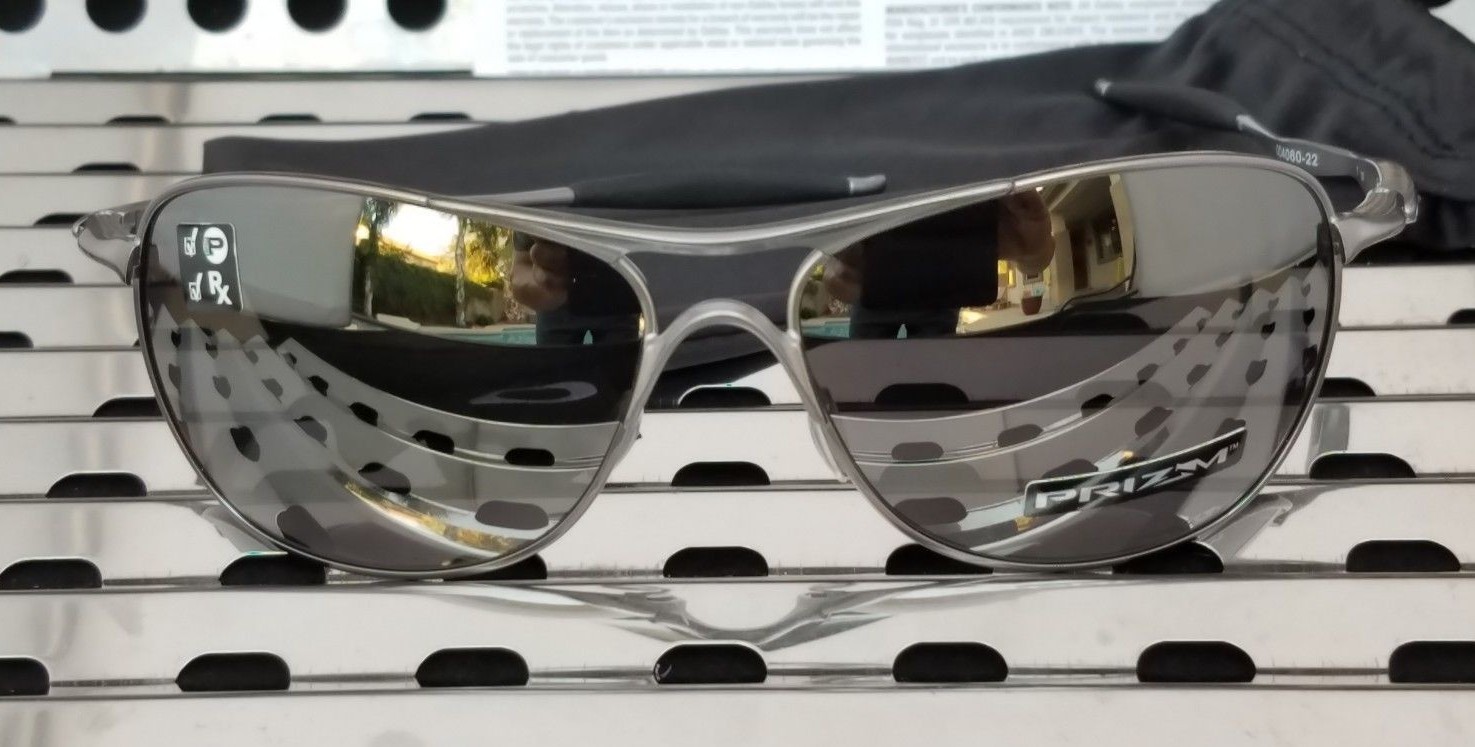 Pre-owned Oakley Crosshair Aviator Sunglasses 4060-2261 Lead W / Prizm Black Polarized