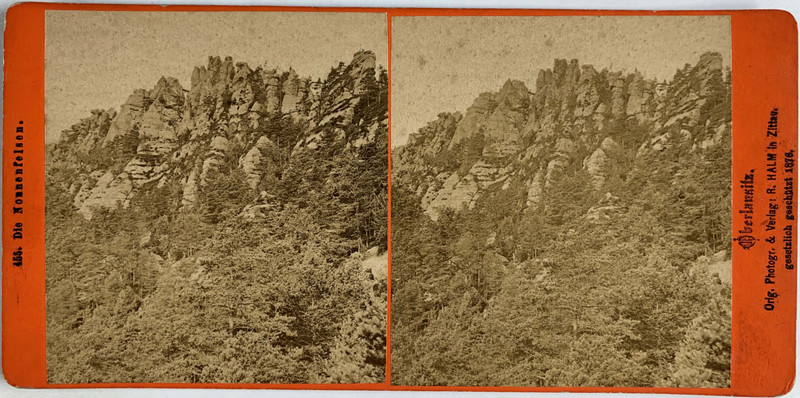 Allemagne, Nonnenfelsen, Nun'S Rock, Vintage Print, Ca.1880, StÃ©RÃ©O Tirage 