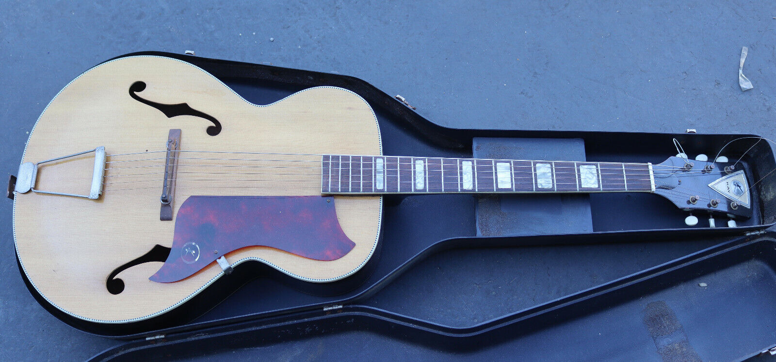 Vintage Kay Hollow Body Acoustic Guitar w/ Inlay Pearl Neck Vintage Kay Hollow Body Acoustic Guitar w/ Inlay Pearl Neck