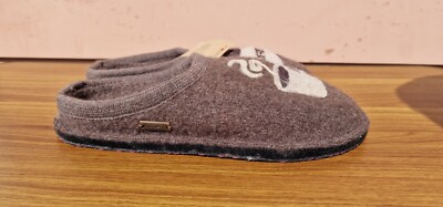 HAFLINGER COFFEE INDOOR WOOL SLIPPERS COMFY SZ US 11.5 /EUR 42 E94B