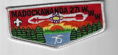 OA 271 Madockawanda S8 WWW 75 Flap WHT Bdr. Pine Tree ME [IND-0847]