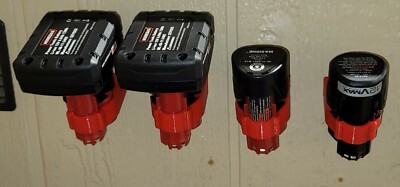 4 pack M12 Battery Holder Angled Wall Mount For Milwaukee 12V