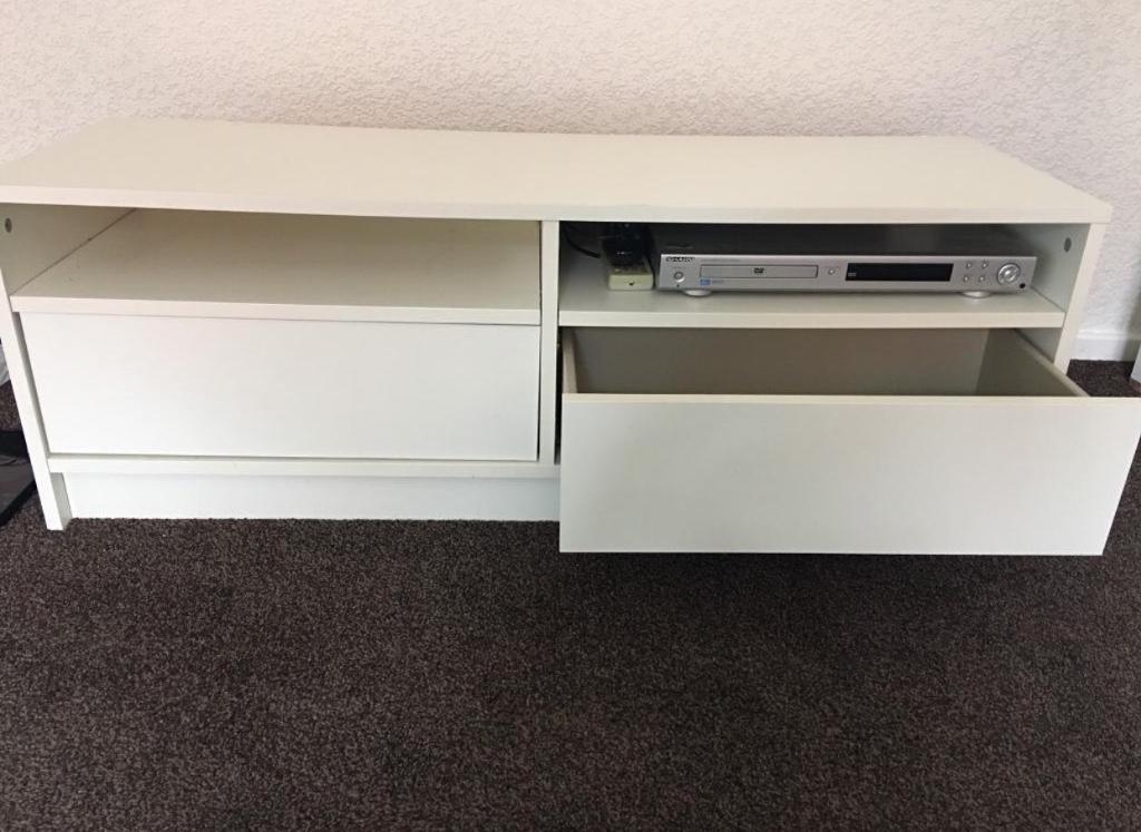 white Ikea  tv  stand with 2 storage draws in Armley West 