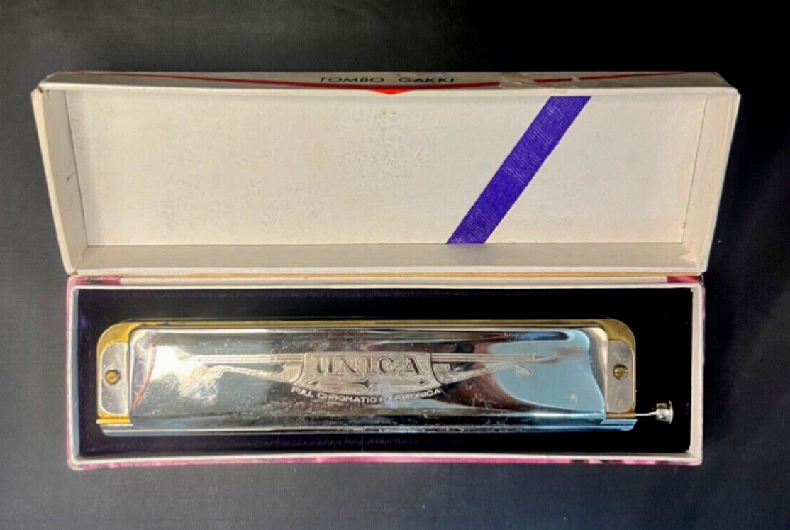 TOMBO UNICA FULL CHROMATIC HARMONICA 日本製 VINTAGE Tombo UNICA Full Chromatic Harmonica 22 Holes 44