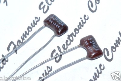 2pcs - Cornell Dubilier 33P (33PF) 100V 10% Silvered Mica Capacitor - CDE